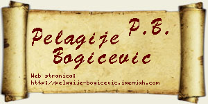 Pelagije Bogičević vizit kartica